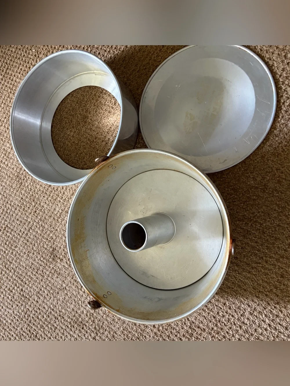 Vintage Aluminum Angel Food Cake Pan - Silver